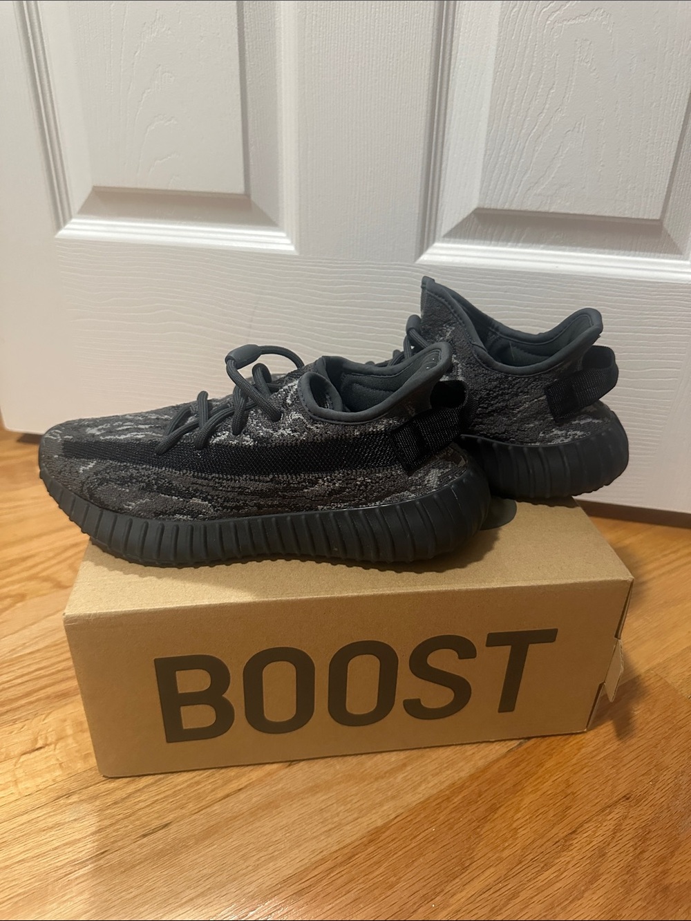 Yeezy Kids Black Knit Sneakers